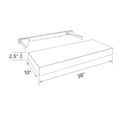 Pacific Gray Finished Floating Shelf - 36" W x 2.5" H x 10" D