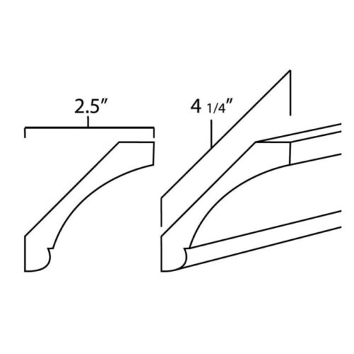 Natural Knotty Hickory Large Cove Crown Moulding