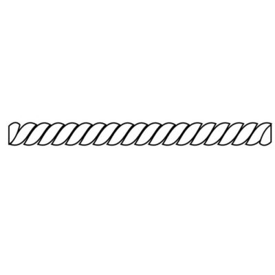 Pacific Gray Rope Insert Moulding - 0.5625" W x 96" H x 0.25" D