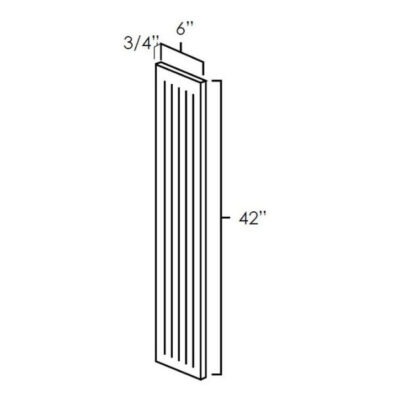 Pacific Gray Fluted Wall Filler - 6" W x 42" H x 0.75" D