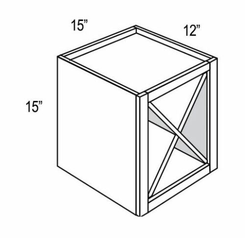 Washington Pure Gray Wine Storage Cube - 15" W x 12" H x 15" D