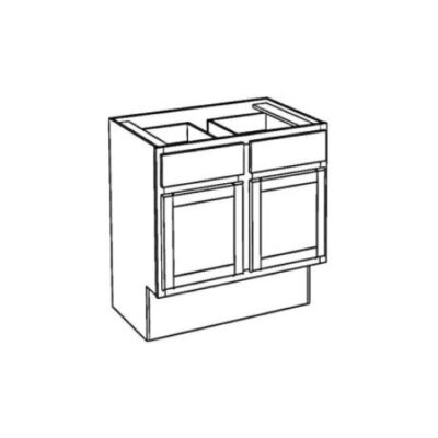 Black Maple Accessible Double Door Base Cabinet - 30" W x 32.5" H x 24" D