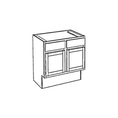 Black Maple Accessible Double Door Sink Base Cabinet - 36" W x 32.5" H x 24" D