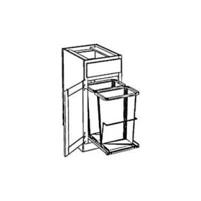 Black Maple Garbage Pullout Base w/ Hinged Door - 18" W x 34.5" H x 24" D