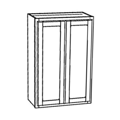 Mindful Gray Double Door Wall Cabinet w/ Butt Doors - 24" W x 30" H x 12" D