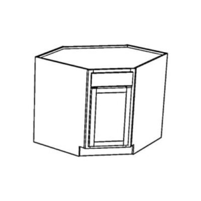 Unfinished Maple Diagonal Corner Base Cabinet - 36" W x 34.5" H x 24" D