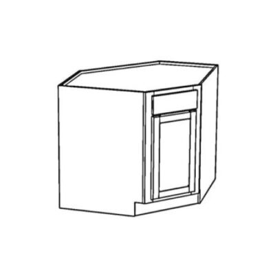 Mindful Gray Diagonal Corner Sink Base Cabinet - 36" W x 34.5" H x 24" D
