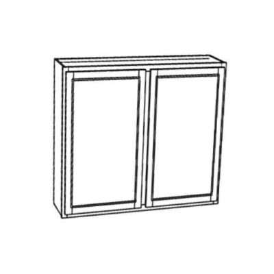 Praline Maple Double Door Wall Cabinet - 24" W x 30" H x 12" D