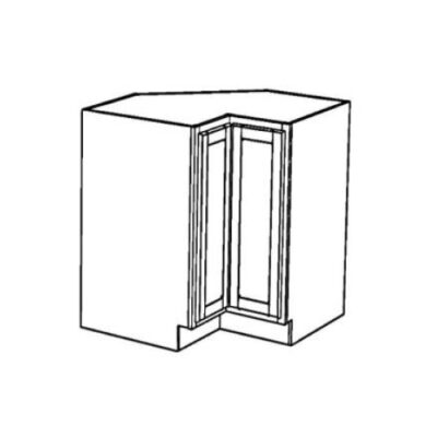 Mindful Gray Pie Cut Corner Base Cabinet - 33" W x 34.5" H x 24" D
