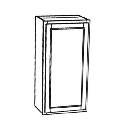 Black Maple Single Door Wall Cabinet - 12" W x 30" H x 12" D