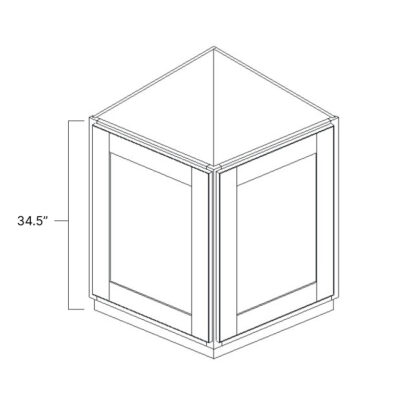 Proper Gray Angle Base Cabinet - 24" W x 34.5" H x 24" D