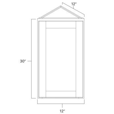 Proper Gray Angle Wall Cabinet - 12" W x 30" H x 12" D