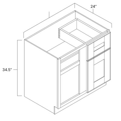Proper Gray Blind Base Cabinet - 39" W x 34.5" H x 24" D