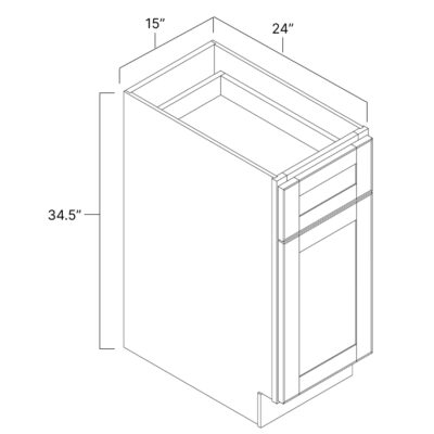 Proper Gray Single Door Base Cabinet - 15" W x 34.5" H x 24" D