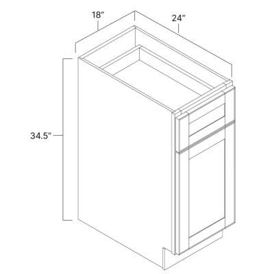 Pure White Single Door Base Cabinet - 18" W x 34.5" H x 24" D