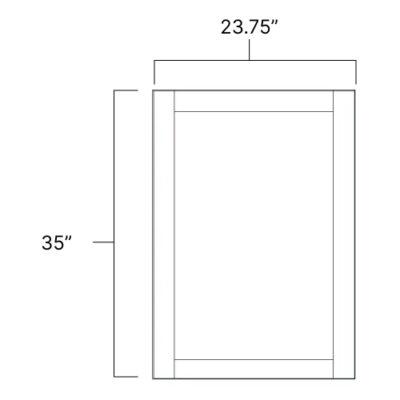 Proper Gray Base End Panel - 23.75" W x 35" H x .75" D
