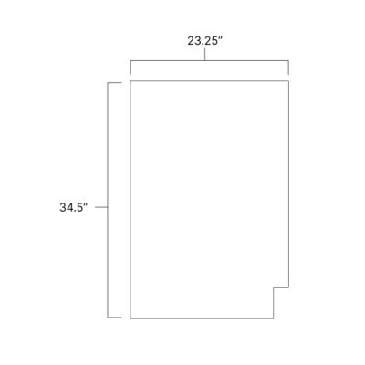 Pure White Base Cabinet Skin - 23.75" W x 34.5" H x .1875" D