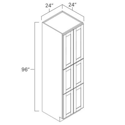 Pure White Pantry Cabinet - 24" W x 96" H x 24" D