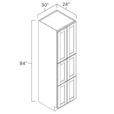 Pure White Pantry Cabinet - 30" W x 84" H x 24" D