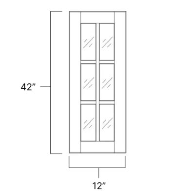 Ideal Gray Mullion Door - 12" W x 11.75" H x .75" D