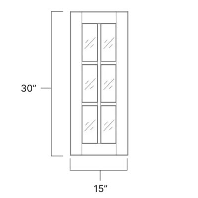 Ideal Gray Mullion Door - 15" W x 14.75" H x .75" D
