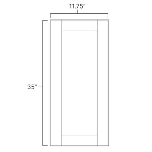 Ideal Gray Wall End Panel - 11.75" W x 35" H x .75" D