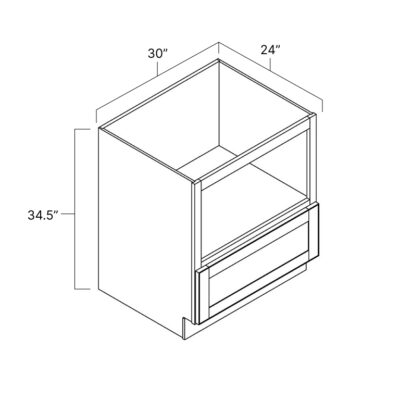 Proper Gray Microwave Base Cabinet - 30" W x 34.5" H x 24" D