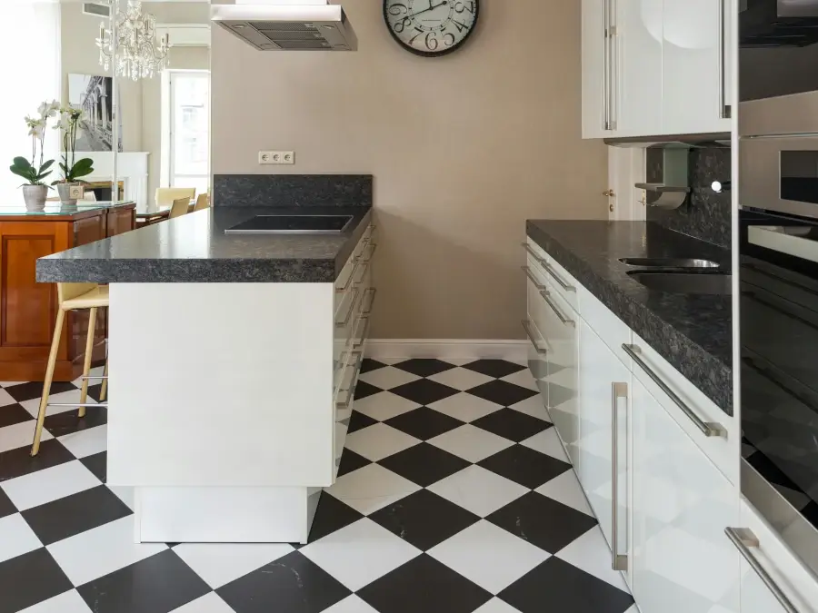 Complement White Kitchen With Checkerboard Floor