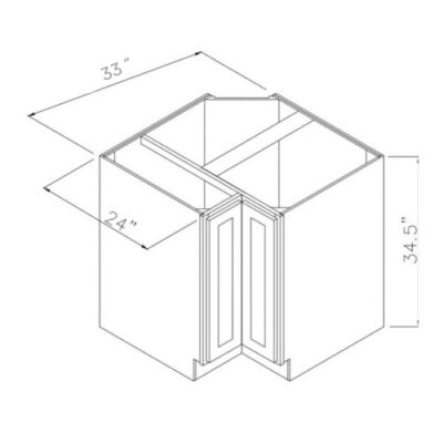 Carmel Shaker Easy Reach Base Cabinet - 33" W x 34.5" H x 24" D
