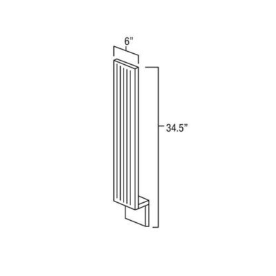 Carmel Shaker Fluted Base Filler - 6" W x 34.5" H x 0.75" D
