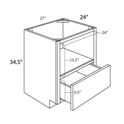 Carmel Shaker Microwave Base Cabinet - 27" W x 34.5" H x 24" D