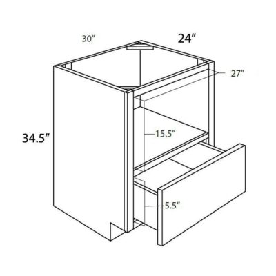 Carmel Shaker Microwave Base Cabinet - 30" W x 34.5" H x 24" D
