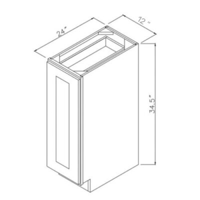 Carmel Shaker Spice Rack Base Cabinet - 9" W x 34.5" H x 24" D