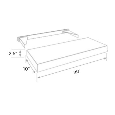 Carmel Shaker Finished Floating Shelf - 30" W x 2.5" H x 10" D