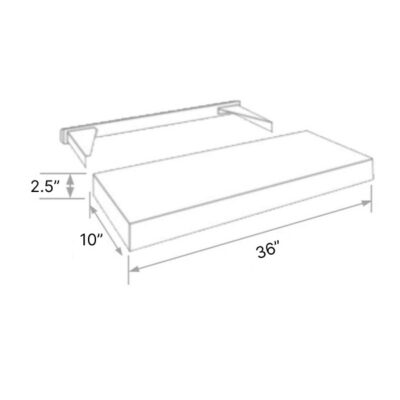Carmel Shaker Finished Floating Shelf - 36" W x 2.5" H x 10" D