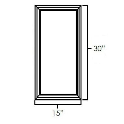 Carmel Shaker Single Glass Diagonal Door - 15" W x 30" H x 1" D
