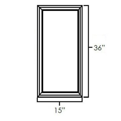 Carmel Shaker Single Glass Diagonal Door - 15" W x 36" H x 1" D
