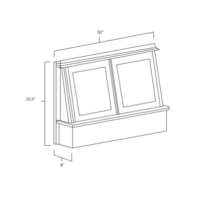 Carmel Shaker Range Hood Front - 30" W x 23.5" H x 8" D