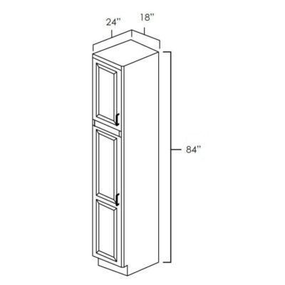Carmel Shaker 18 Wide Utility Cabinet - 18" W x 84" H x 24" D