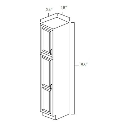 Carmel Shaker 18 Wide Utility Cabinet - 18" W x 96" H x 24" D