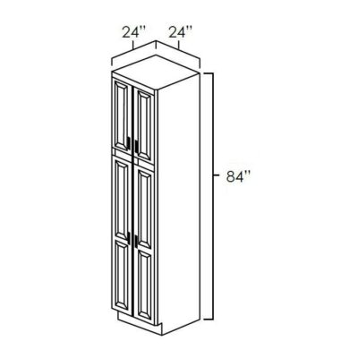 Carmel Shaker 24 Wide Utility Cabinet - 24" W x 84" H x 24" D