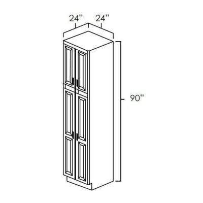 Carmel Shaker 24 Wide Utility Cabinet - 24" W x 90" H x 24" D