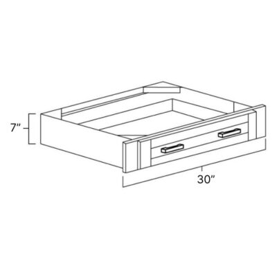 Carmel Shaker Under Counter Knee Drawer - 30" W x 7" H x 21" D
