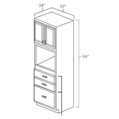 Carmel Shaker Universal Oven Cabinet - 33" W x 96" H x 24" D
