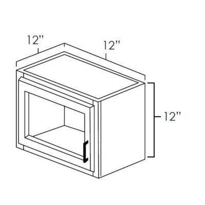Carmel Shaker Single Decorative Stacker Wall Cabinet w/Plain Glass - 12" W x 12" H x 12" D
