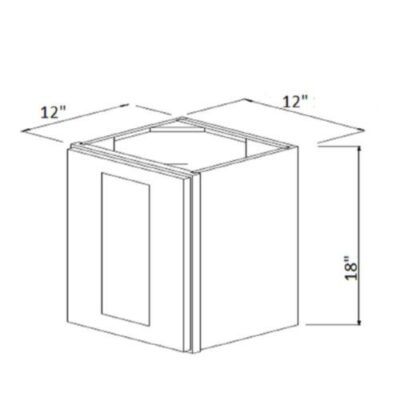Carmel Shaker 18" High Single Door Wall Cabinet - 12" W x 18" H x 12" D