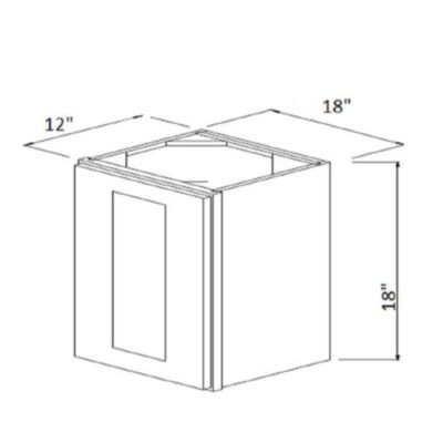 Carmel Shaker 18" High Single Door Wall Cabinet - 18" W x 18" H x 12" D