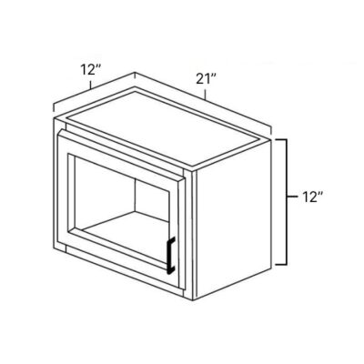 Carmel Shaker Single Decorative Stacker Wall Cabinet w/Plain Glass - 21" W x 12" H x 12" D