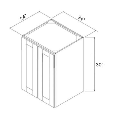 Carmel Shaker 24" Deep Double Door Wall Cabinet - 24" W x 30" H x 24" D