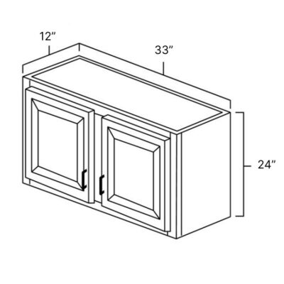 Carmel Shaker Bridge Wall Cabinet - 33" W x 24" H x 12" D